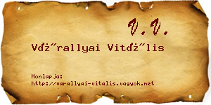 Várallyai Vitális névjegykártya